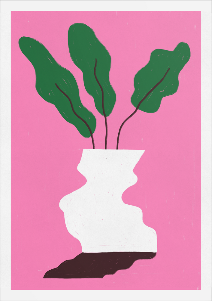 צמח ברקע ורוד