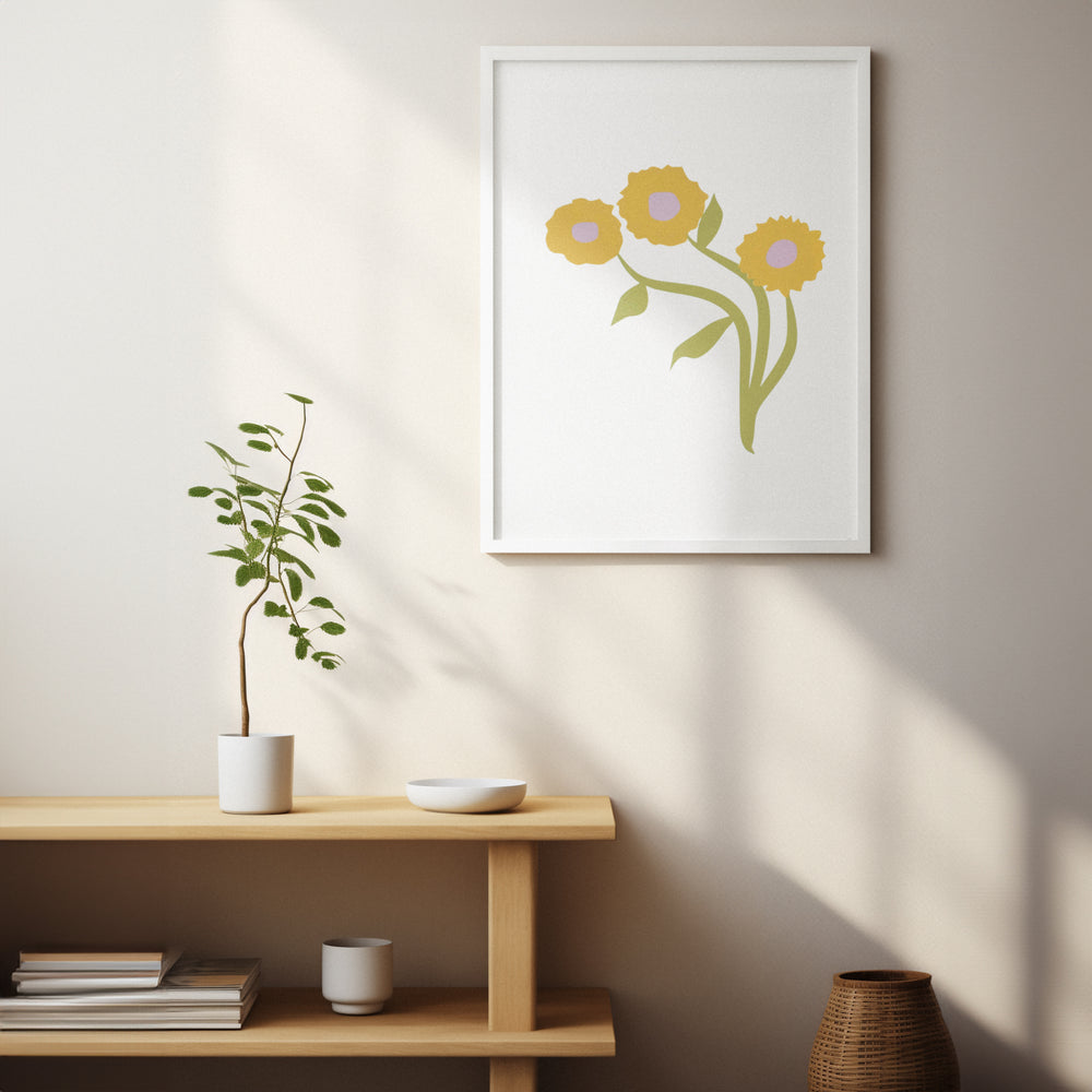 שלישיית פרחים צהובים