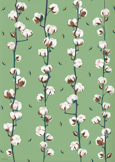 פאטרן כותנה ירוקה