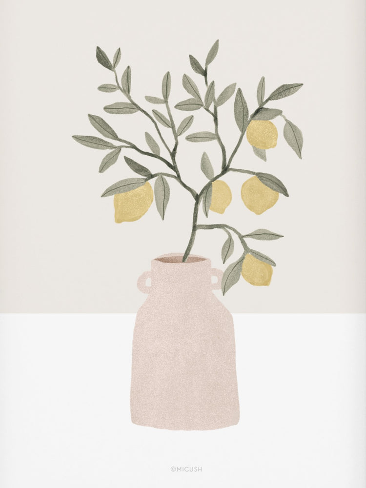 כד ורוד עם לימונים