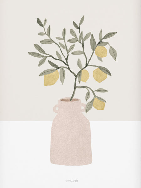 כד ורוד עם לימונים