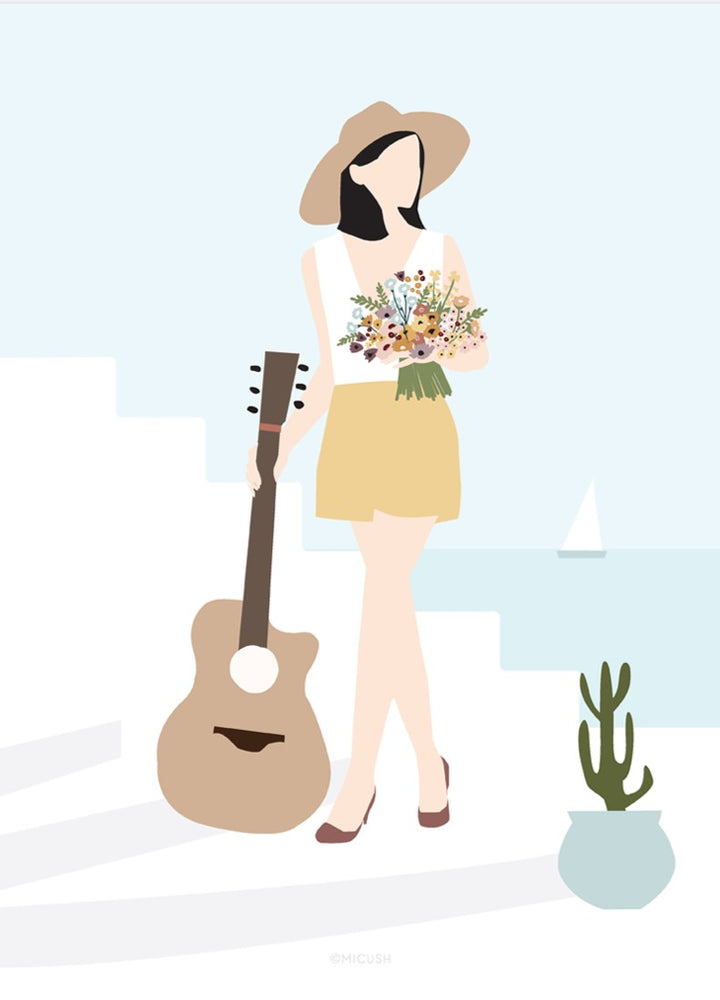 אישה וגיטרה