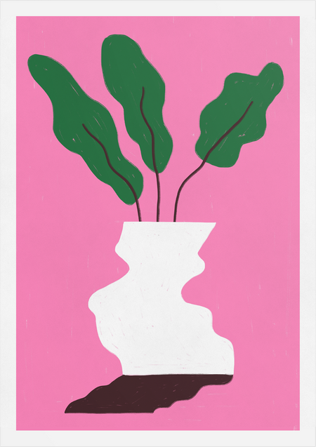 צמח ברקע ורוד