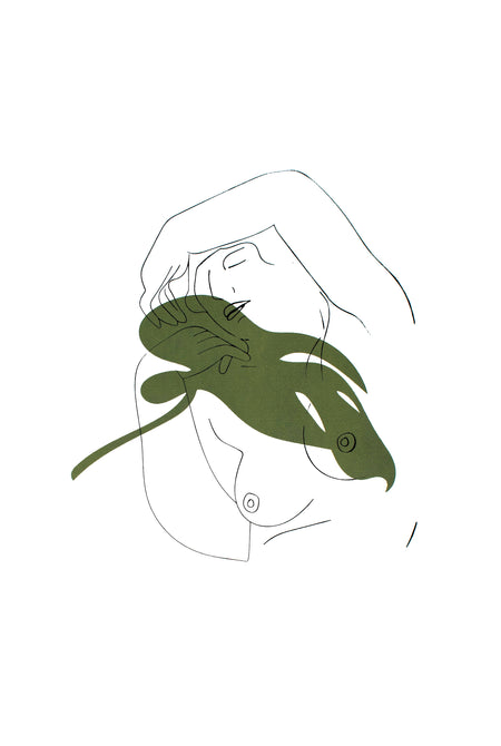 אישה עם עלה