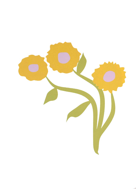 שלישיית פרחים צהובים